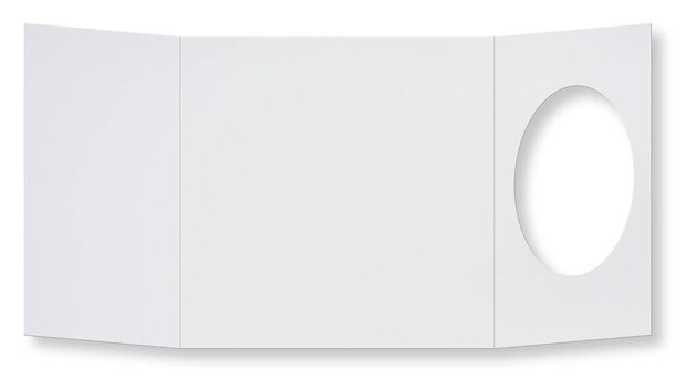 Passepartout Kaart 13,4 x 13,4 cm ovaal Wit