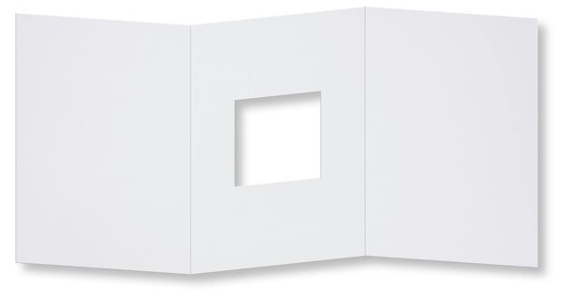 Passepartout Kaart 10,5 x 14,9 cm vierkant Wit