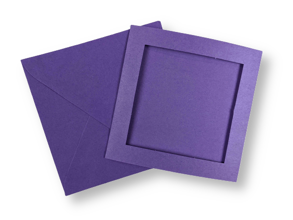 Passe-partout kaart met envelop Violet 14 x 14 cm 4 stuks