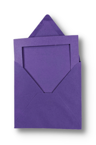 Passe-partout kaart met envelop Violet 14 x 14 cm 4 stuks