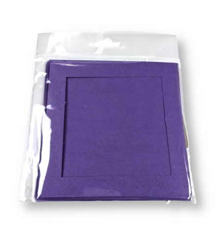 Passe-partout kaart met envelop Violet 14 x 14 cm 4 stuks