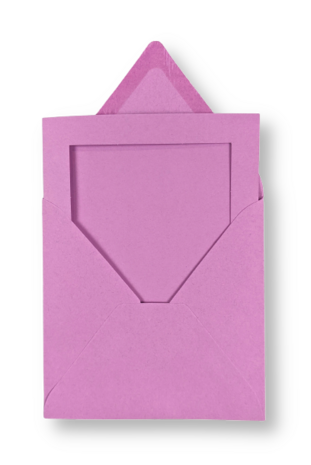 Passe-partout kaart met envelop Lila 14 x 14 cm 4 stuks