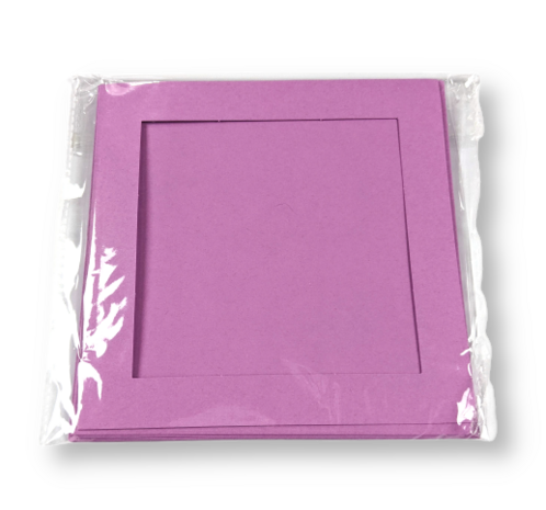 Passe-partout kaart met envelop Lila 14 x 14 cm 4 stuks