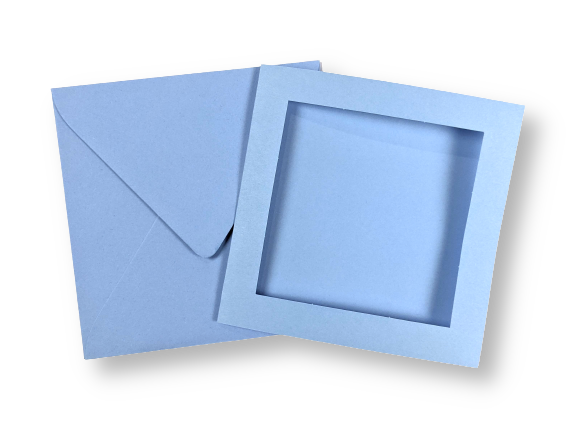 Passe-partout kaart met envelop Lavendelblauw 14 x 14 cm 4 stuks