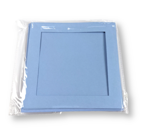 Passe-partout kaart met envelop Lavendelblauw 14 x 14 cm 4 stuks