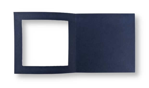 Passe-partout kaart met envelop Donkerblauw 14 x 14 cm 4 stuks