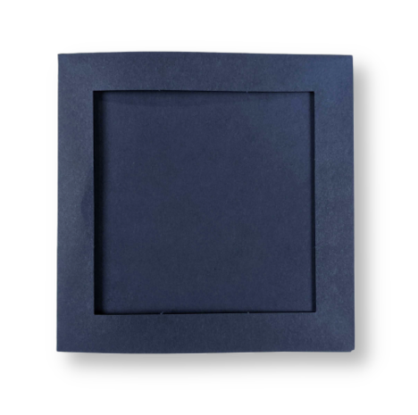 Passe-partout kaart met envelop Donkerblauw 14 x 14 cm 4 stuks