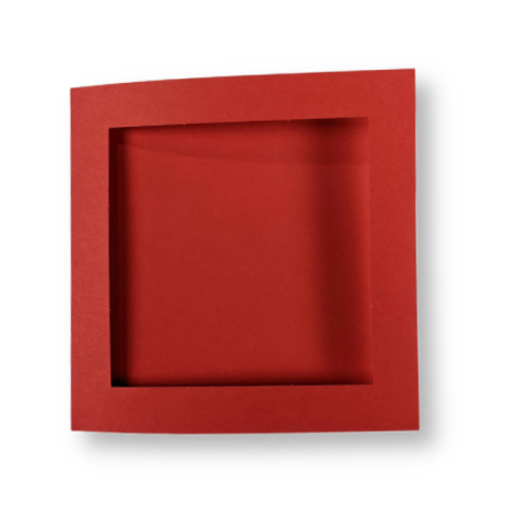 Passe-partout kaart met envelop Rood 14 x 14 cm 4 stuks