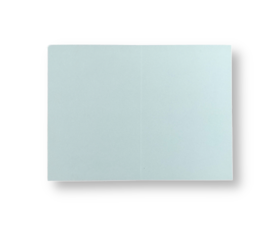 Dubbele kaart staand 7,5 x 11 cm Zachtblauw