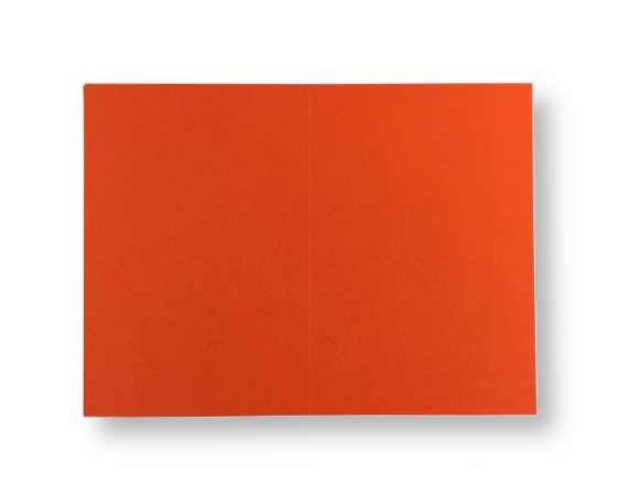 Dubbele kaart staand 7,5 x 11 cm Donkeroranje