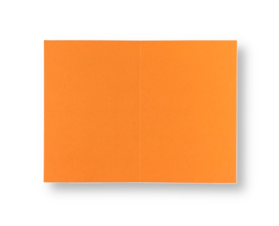 Dubbele kaart staand 7,5 x 11 cm Feloranje