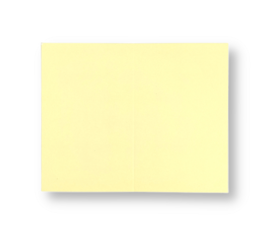 Dubbele kaart staand 6,5 x 10,5 cm Zachtgeel