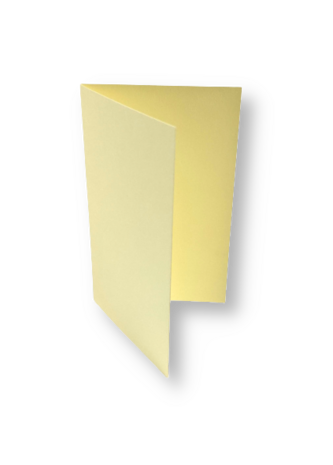 Dubbele kaart staand 6,5 x 10,5 cm Zachtgeel