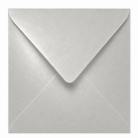 Envelop 14 x 14 cm Silver Metallic (korte klep)