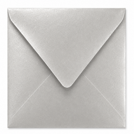Envelop 14 x 14 cm Silver Metallic (lange klep)