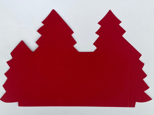 Kerstboomkaart - Rood 50 stuks