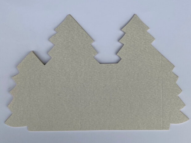 Kerstboomkaart - Sneeuw grijs  50 stuks