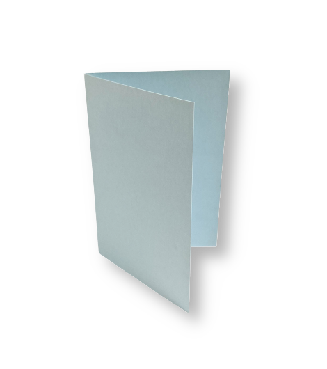 Dubbele kaart staand 7,5 x 11 cm Zachtblauw