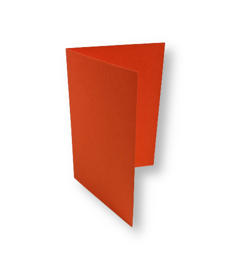 Dubbele kaart staand 7,5 x 11 cm Donkeroranje