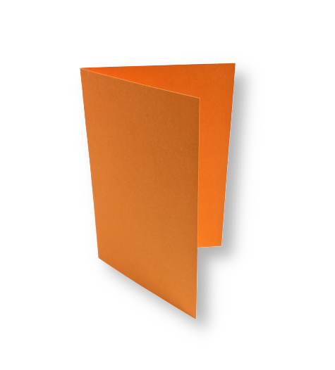 Dubbele kaart staand 7,5 x 11 cm Feloranje