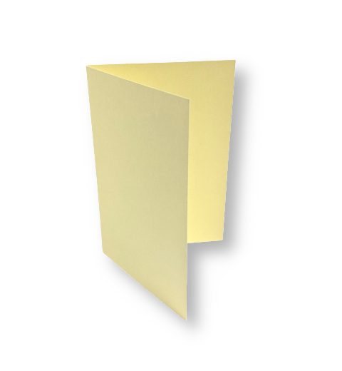 Dubbele kaart staand 7,5 x 11 cm Zachtgeel