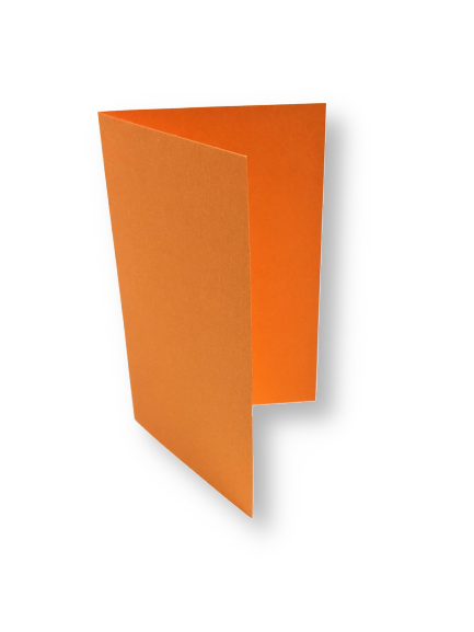 Dubbele kaart staand 6,5 x 10,5 cm Feloranje