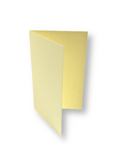 Dubbele kaart staand 6,5 x 10,5 cm Zachtgeel