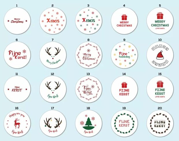 Sluitzegel Kerst  48 stuks