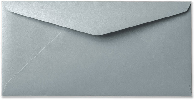 Envelop 11 x 22 cm Metallic Silver Pearl