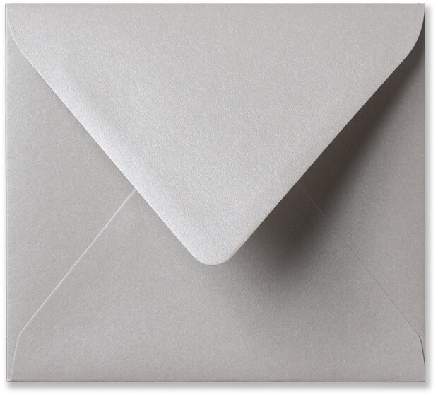 Envelop 12,5 x 14 cm Metallic Platinum