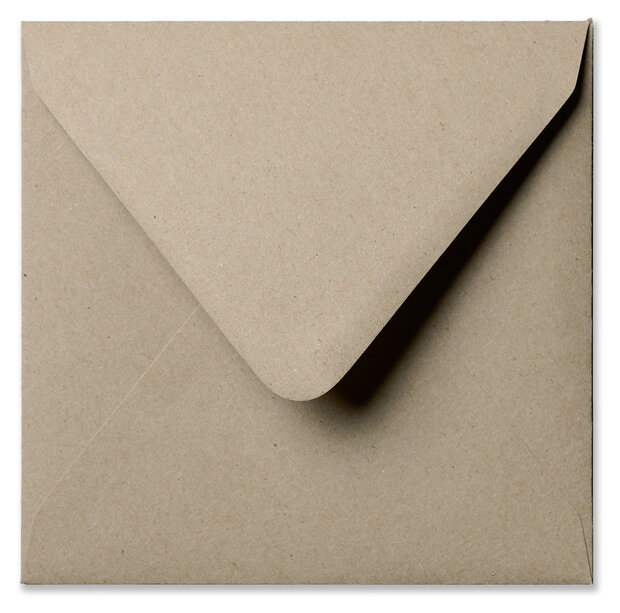 Envelop 14 x 14 cm Kraft natuurgrijs