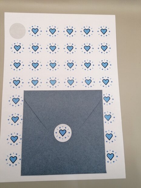 Envelop 14 x 14 cm Jeans met sluitzegels