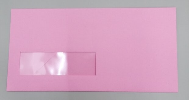 Envelop 11 x 22 cm donkerroze venster