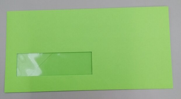 Envelop 11 x 22 cm appelgroen venster
