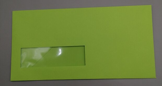 Envelop 11 x 22 cm lindegroen venster