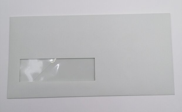 Envelop 11 x 22 cm zilvergrijs venster