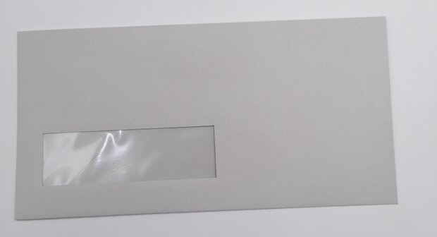 Envelop 11 x 22 cm dolfijngrijs venster