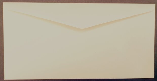 Envelop 11 x 22 cm Ivoor