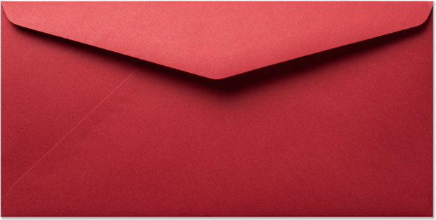 Envelop 11 x 22 cm Kerstrood