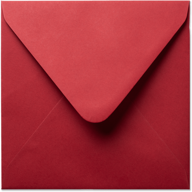Envelop 16 x 16 cm Kerstrood