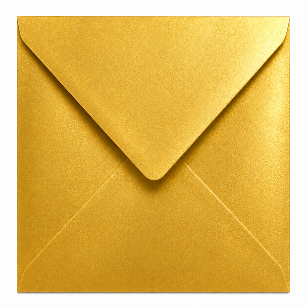 Envelop 16 x 16 cm Gold Metallic (korte klep)