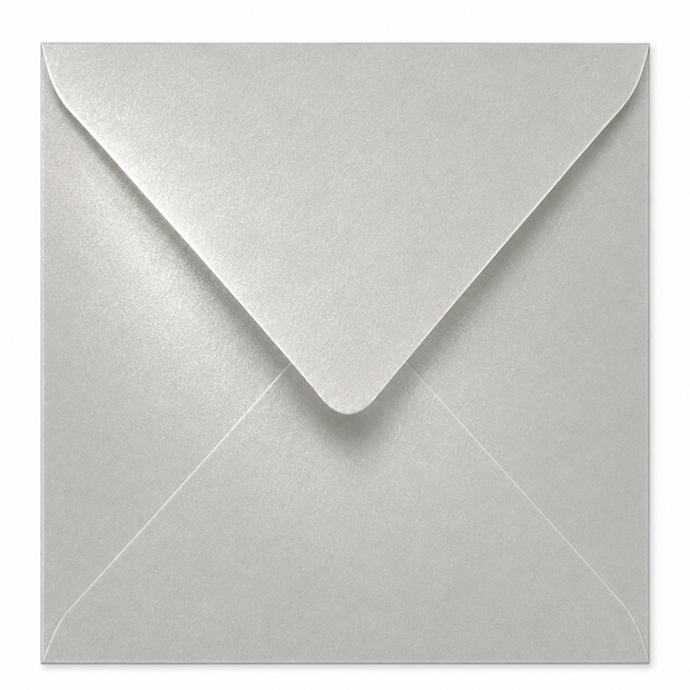 Envelop 14 x 14 cm Silver Metallic (korte klep)