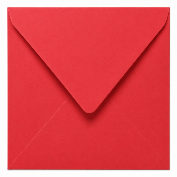 Envelop 15,5 x 15,5 cm Cherry Red (korte klep)
