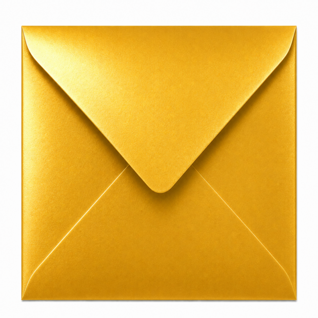 Envelop 16 x 16 cm Metallic Gold (korte klep)