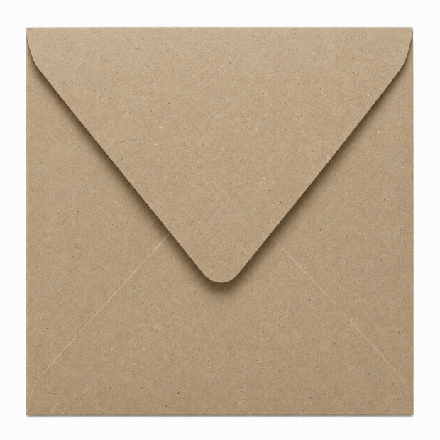 Envelop 15,5 x 15,5 cm Kraft (lange klep)