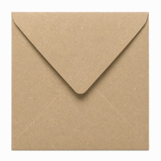 Envelop 13 x 13 cm Kraft (korte klep)