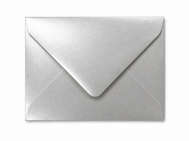 Envelop 8,2 x 11,3 cm Silver Metallic (lange klep)