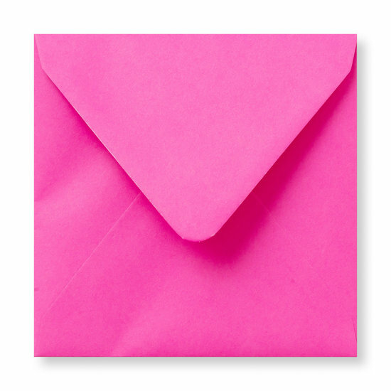Envelop 12,5 x 14 cm Knalroze