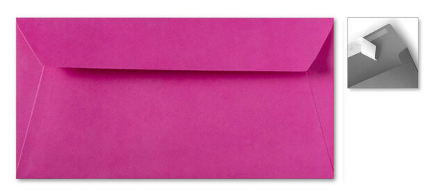 Envelop 11 x 22 cm Striplock Knalroze