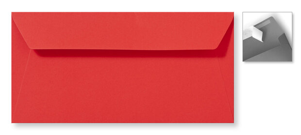 Envelop 11 x 22 cm Striplock Koraalrood